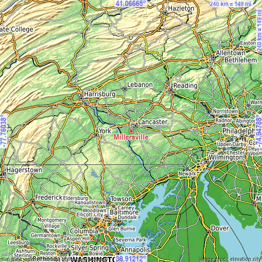 Topographic map of Millersville