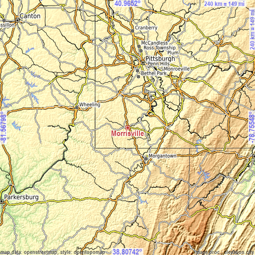 Topographic map of Morrisville