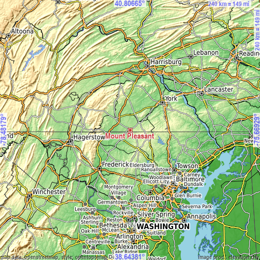 Topographic map of Mount Pleasant