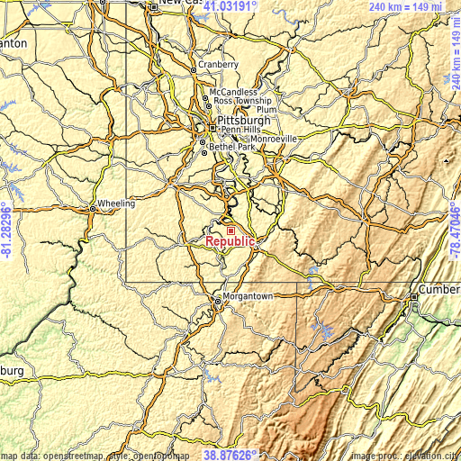 Topographic map of Republic