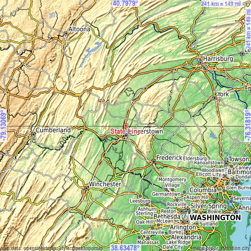 Topographic map of State Line