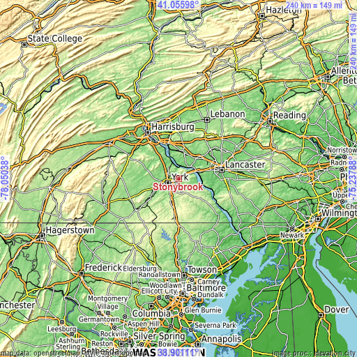 Topographic map of Stonybrook