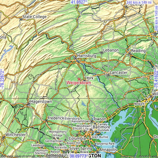 Topographic map of Weigelstown