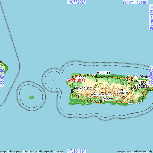 Topographic map of Aceitunas