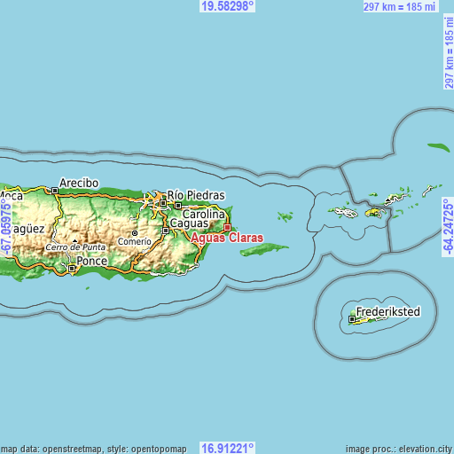 Topographic map of Aguas Claras