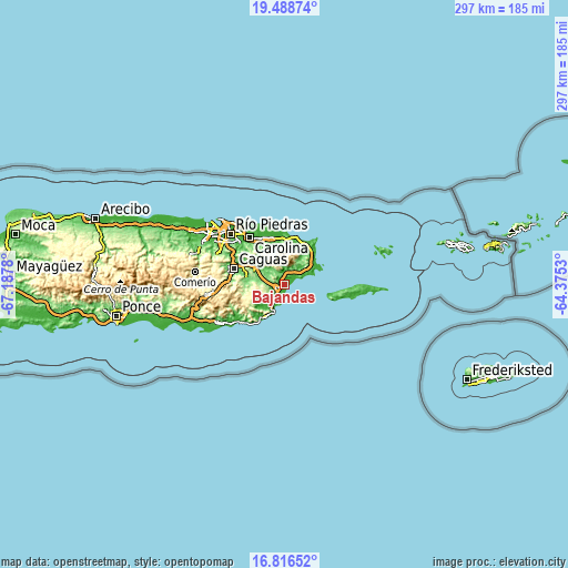 Topographic map of Bajandas
