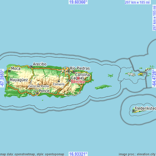 Topographic map of Benitez