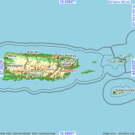 Topographic map of Boqueron