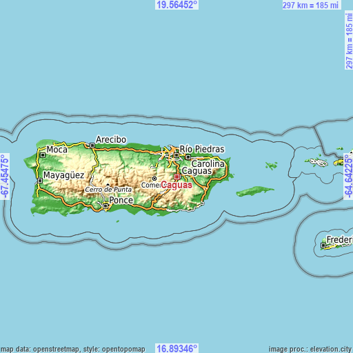 Topographic map of Caguas
