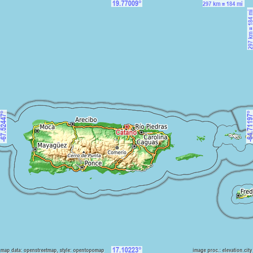 Topographic map of Cataño
