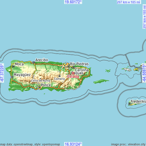 Topographic map of Celada
