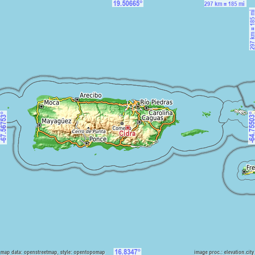 Topographic map of Cidra