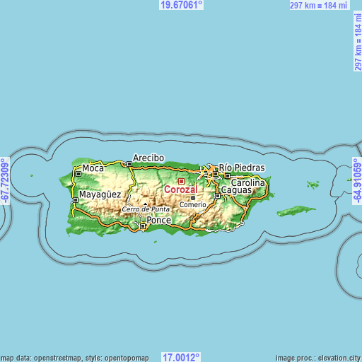 Topographic map of Corozal