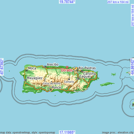 Topographic map of Dorado