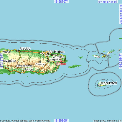Topographic map of Duque
