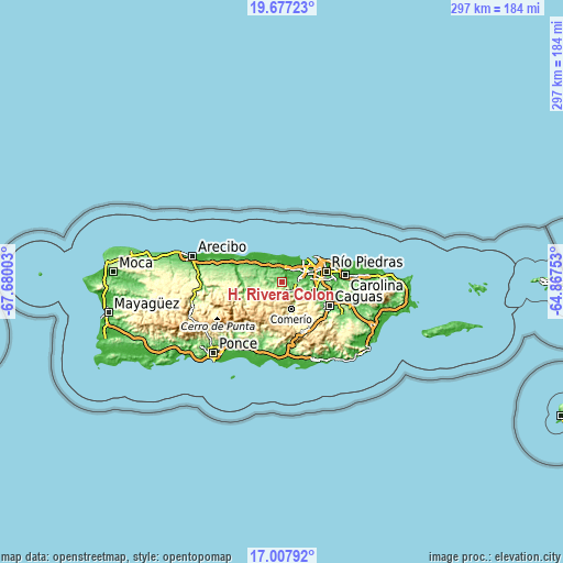 Topographic map of H. Rivera Colon