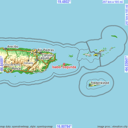 Topographic map of Isabel Segunda
