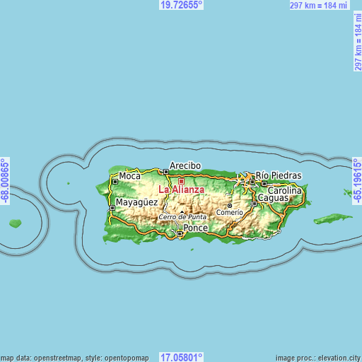 Topographic map of La Alianza