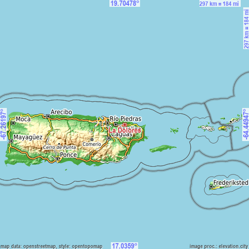 Topographic map of La Dolores
