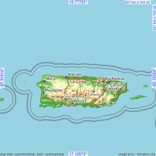 Topographic map of La Luisa
