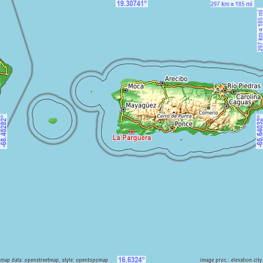 Topographic map of La Parguera
