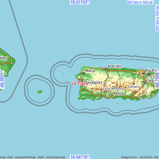 Topographic map of La Playa