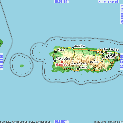 Topographic map of Maricao