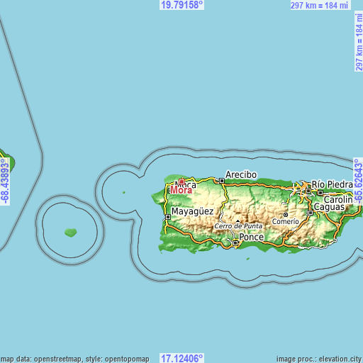 Topographic map of Mora