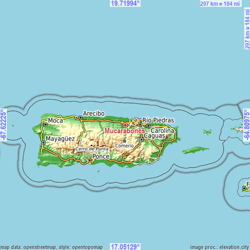 Topographic map of Mucarabones