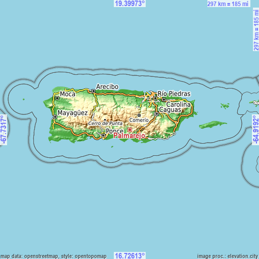 Topographic map of Palmarejo