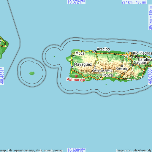 Topographic map of Palmarejo