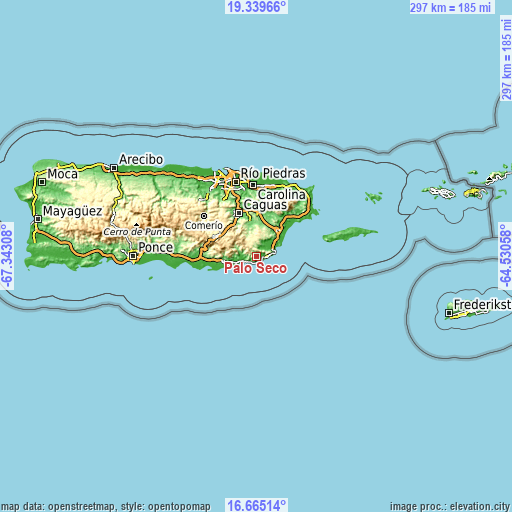 Topographic map of Palo Seco