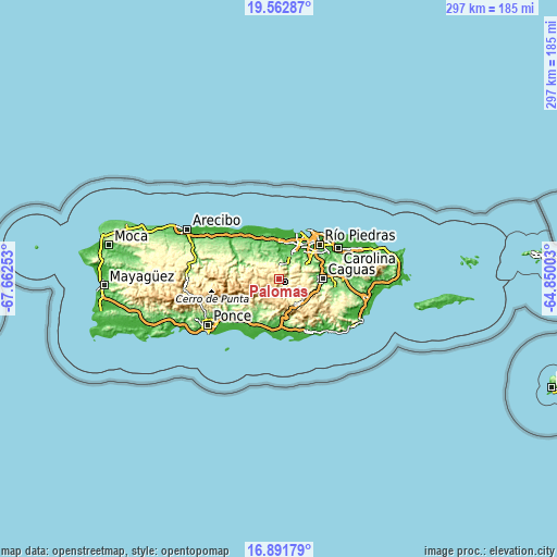Topographic map of Palomas