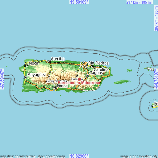 Topographic map of Parcelas La Milagrosa
