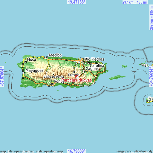 Topographic map of Parcelas Nuevas