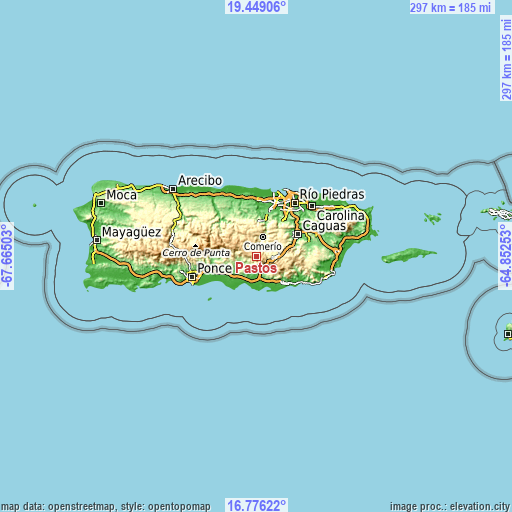 Topographic map of Pastos