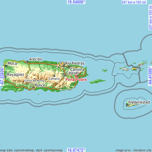 Topographic map of Peña Pobre