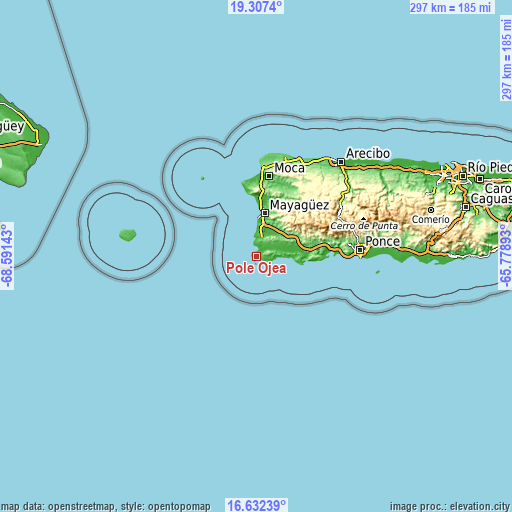 Topographic map of Pole Ojea