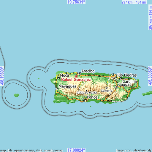 Topographic map of Rafael Gonzalez