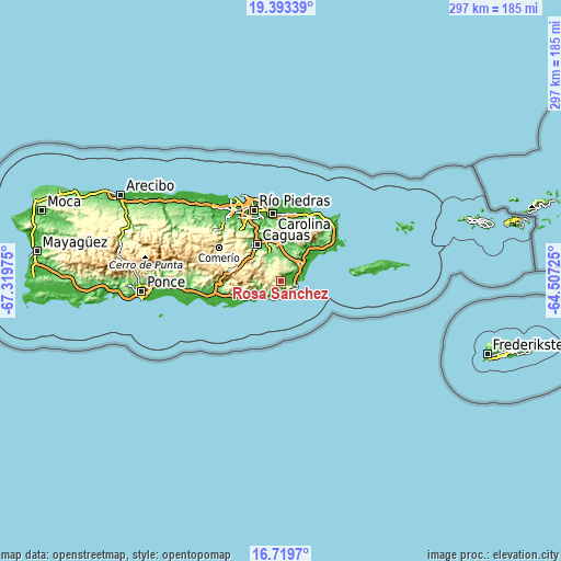 Topographic map of Rosa Sanchez