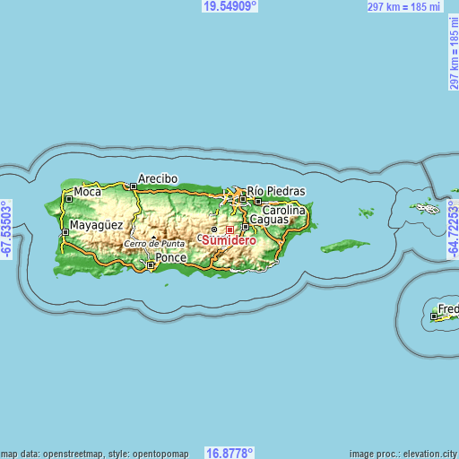 Topographic map of Sumidero