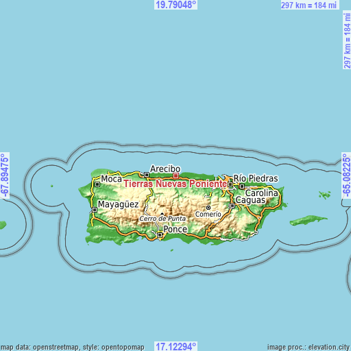 Topographic map of Tierras Nuevas Poniente