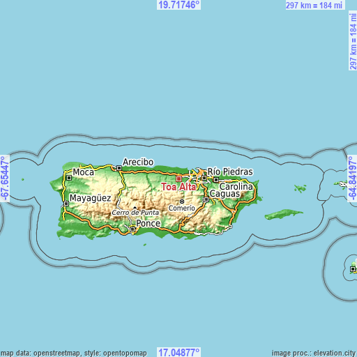 Topographic map of Toa Alta