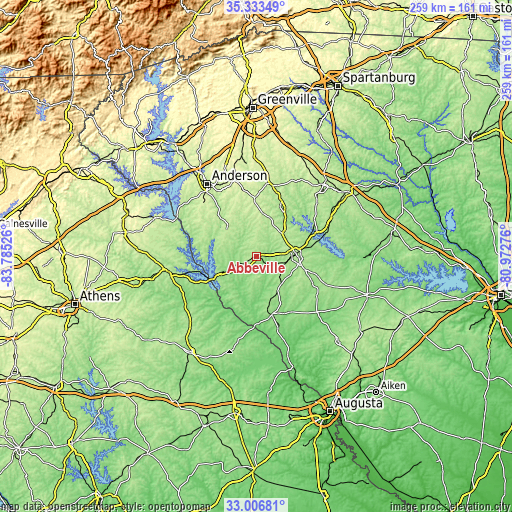 Topographic map of Abbeville