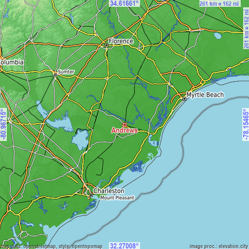 Topographic map of Andrews