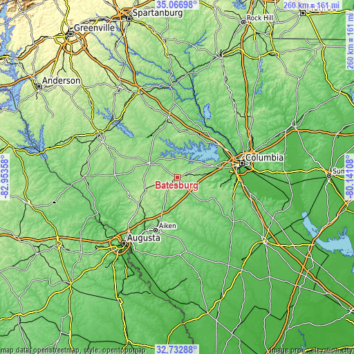 Topographic map of Batesburg