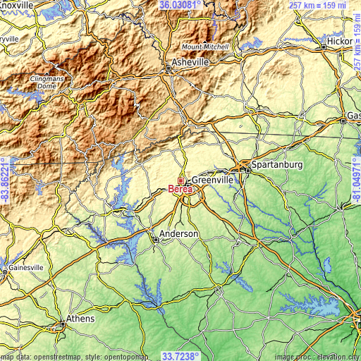 Topographic map of Berea