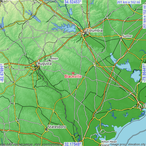 Topographic map of Blackville