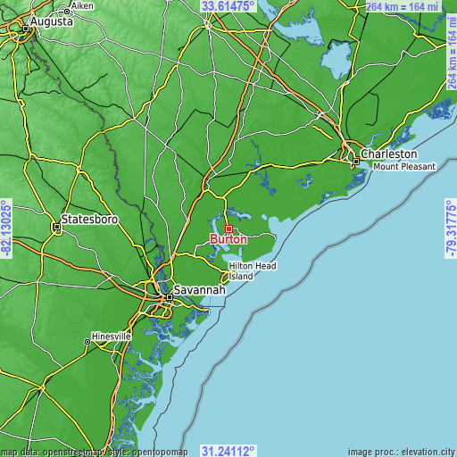 Topographic map of Burton