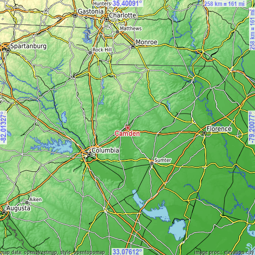 Topographic map of Camden